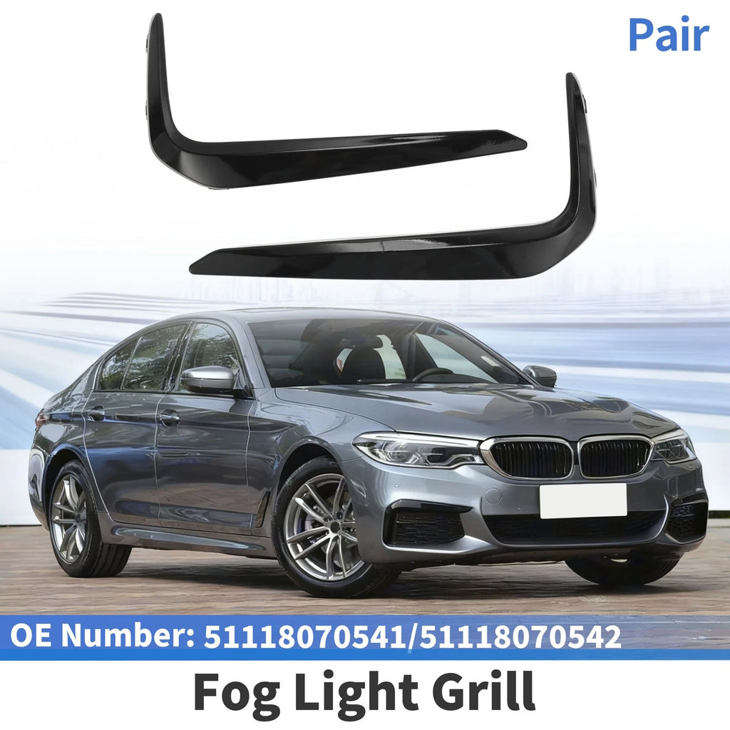 Front Left Right Bumper Fog Light Cover Replacement for BMW 5-Series (2017–2022)