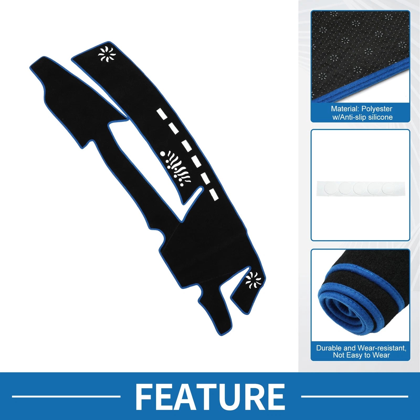 Dash Cover Mat Sun Protector Pad for Lexus ES 300h (2021–2023) Black Blue