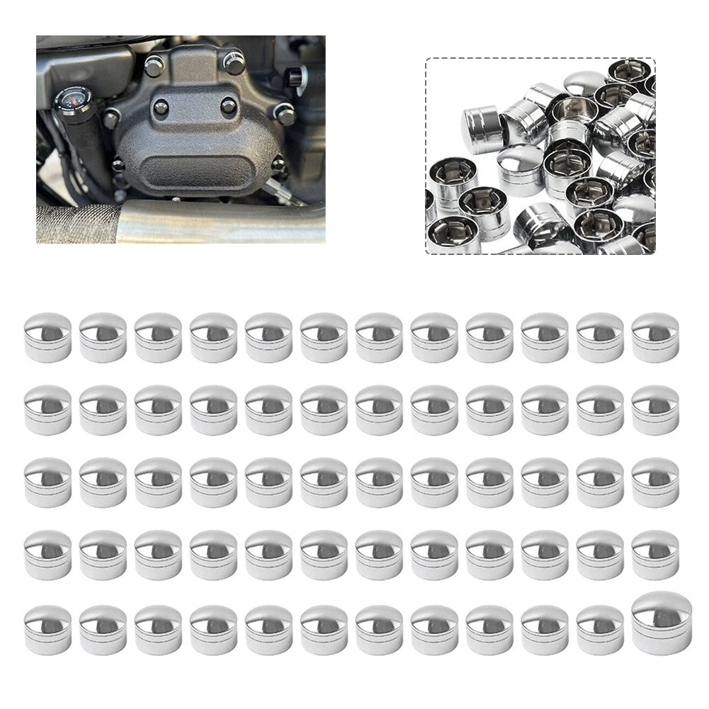 60X Engine Screw Caps Bolt Cover Kit for Harley Fat Boy Electra Glide (1990–2023)