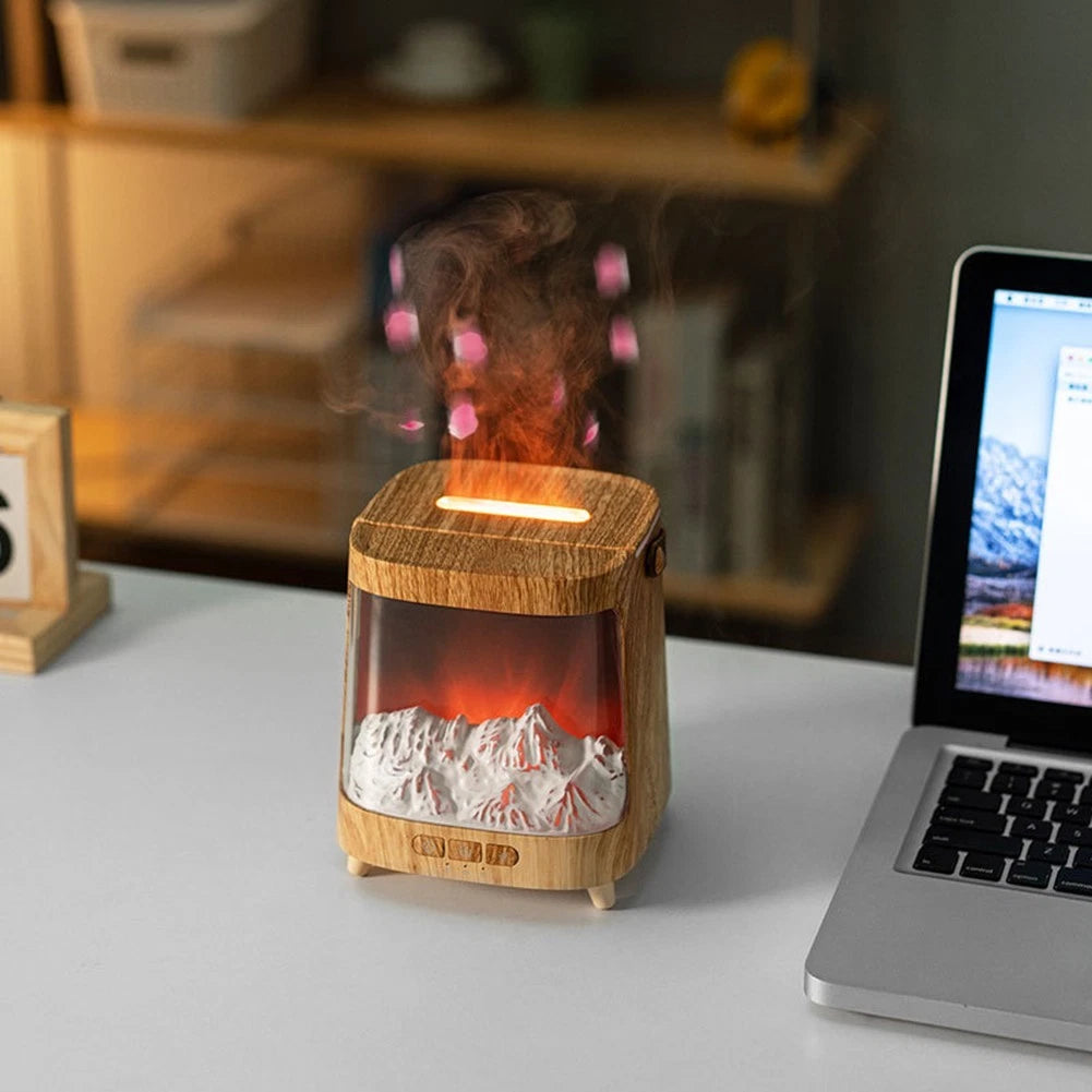 Flame Effect Diffuser with 7 Color LED Lights for Universal Use