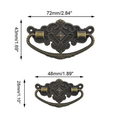 6Pcs Antique Brass Handle Pull Ring Drawer Door Knob Cupboard Furniture Handle