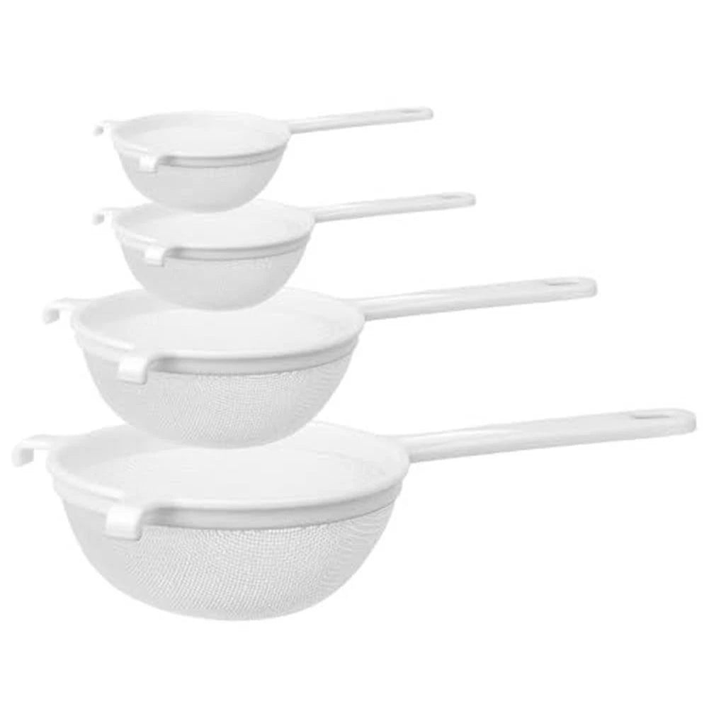 Set of 4 Flour Sieves for Baking and Oil Straining