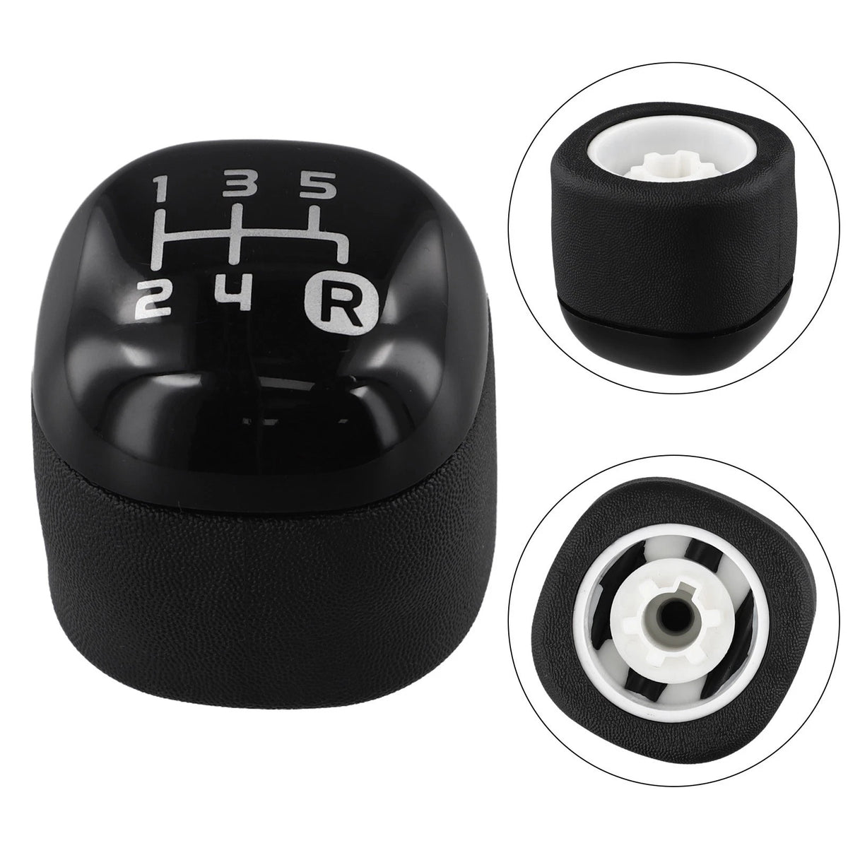 Gear Knob Button for Fiat Panda (2012) - Black 5-Speed