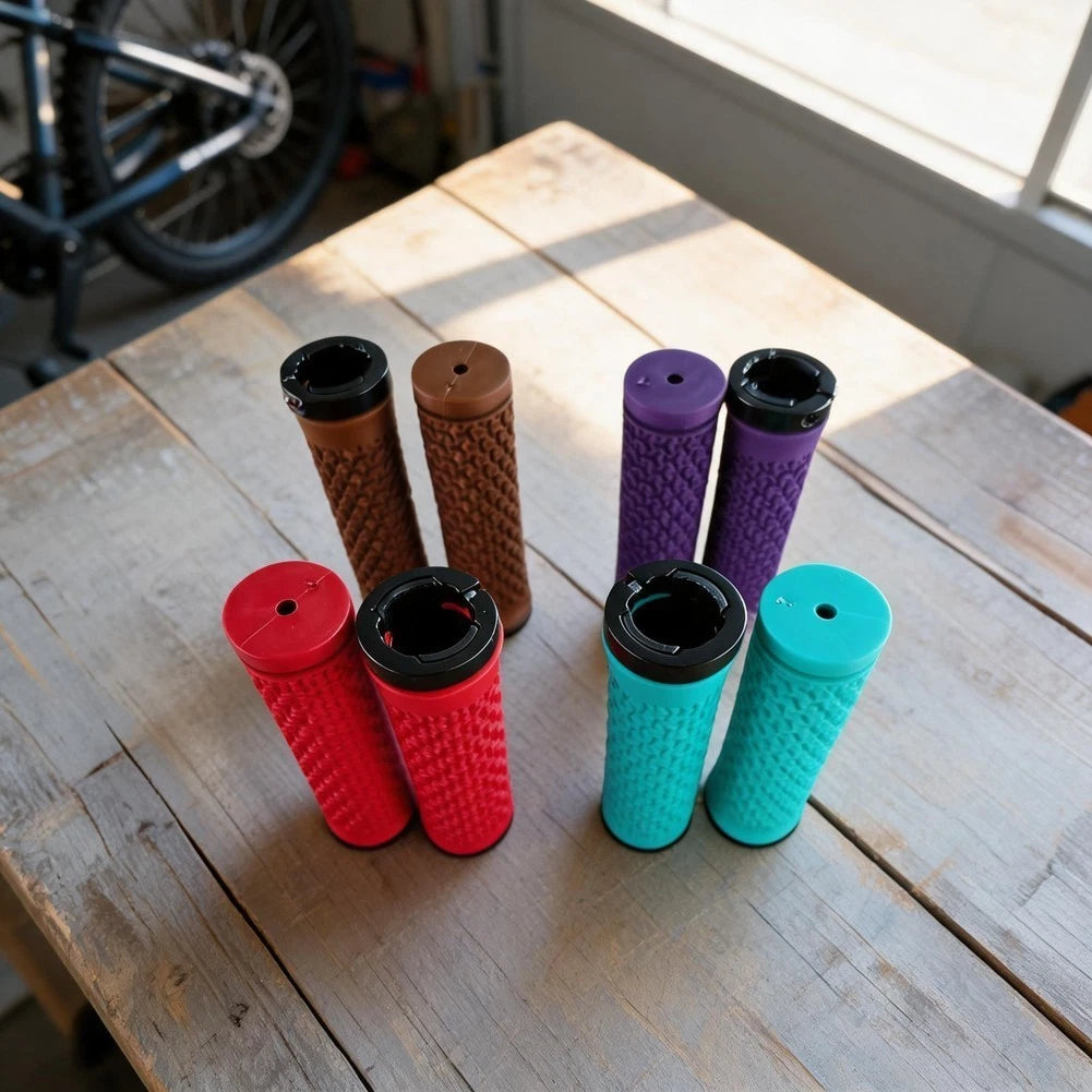 Non-Slip Bicycle Handle Grips with Aluminum Lock Ring