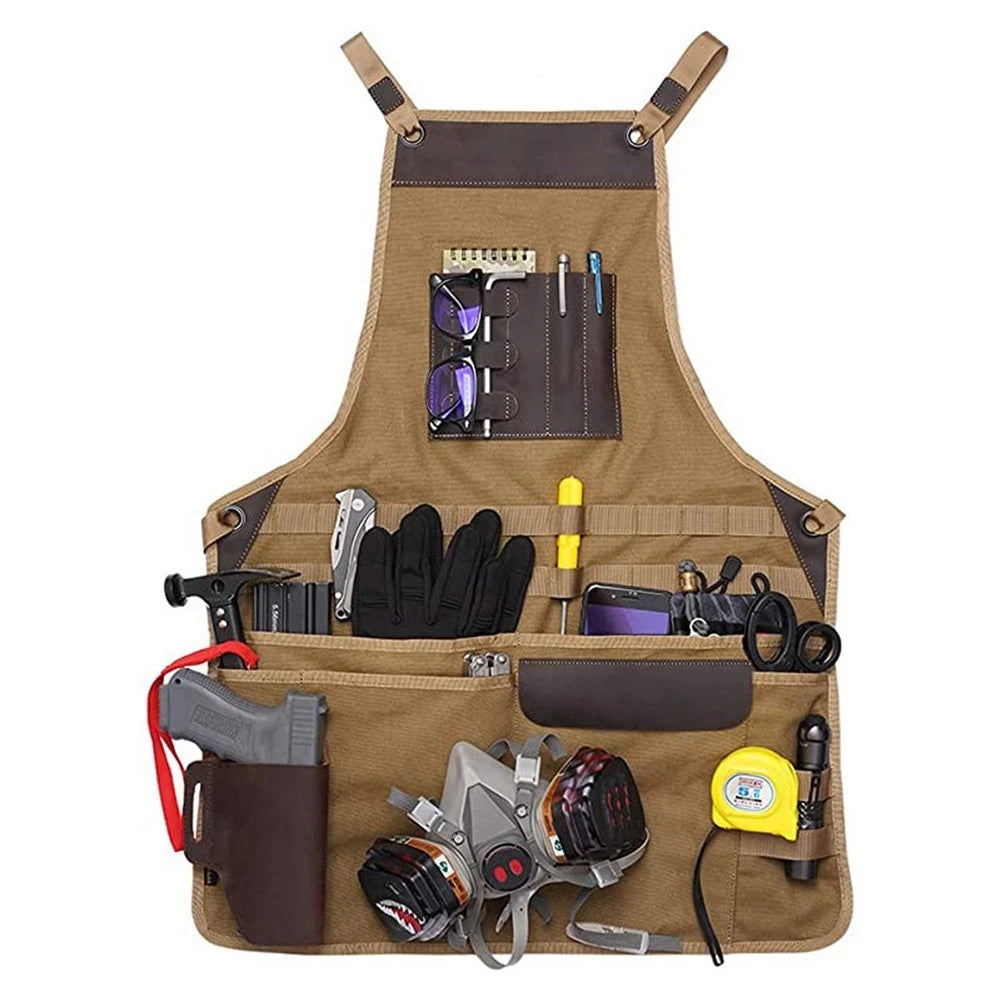 Multi-pocket Heavy-duty Apron for Workshops - Adjustable Straps