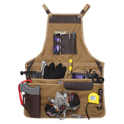 Multi-pocket Heavy-duty Apron for Workshops - Adjustable Straps