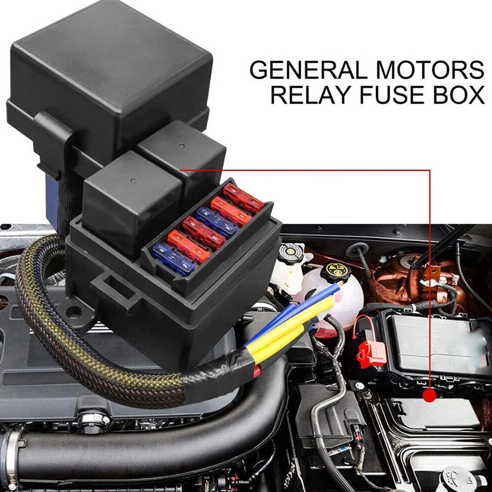 Set of 2 Pre-Wired 4-Pin 80A Fuse Relay Box for Car Truck Boat