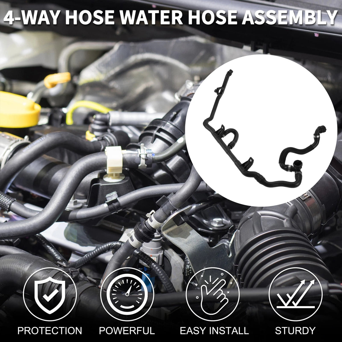 Water Hose Assembly 4-Way for BMW 335i 3.0L (2007–2010)