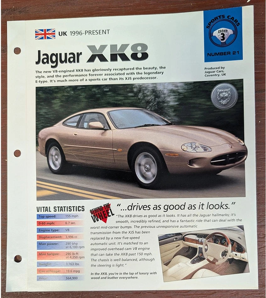 Jaguar Dream Machines Spec Sheet Collection for Jaguar