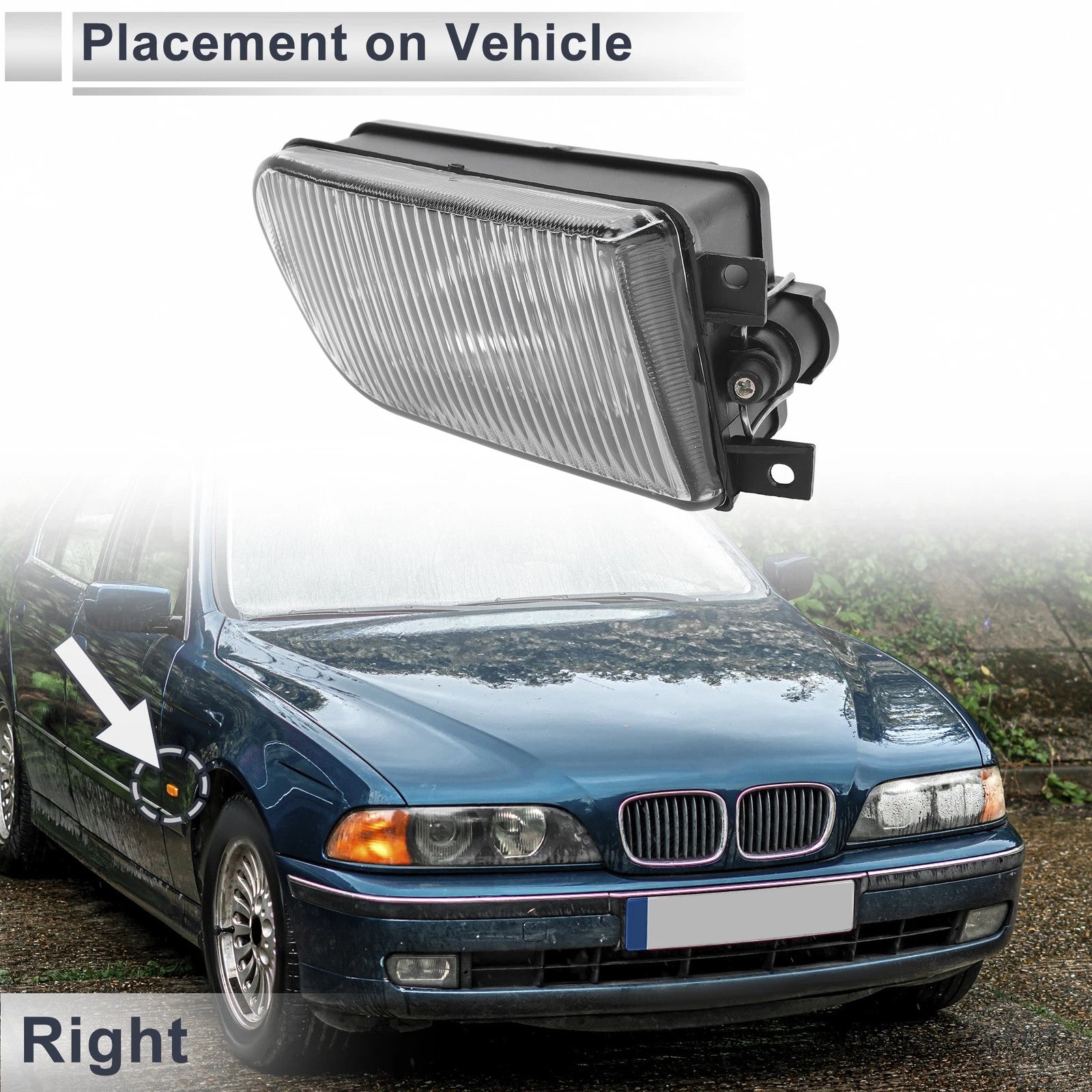 Right Front Bumper Side Marker Light Cover for BMW E39 Z3 (1995–2003)