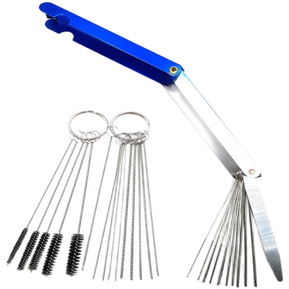 Carburetor Brush Set Stainless Tool Nylon Bristles Multiple Brushes And Needles