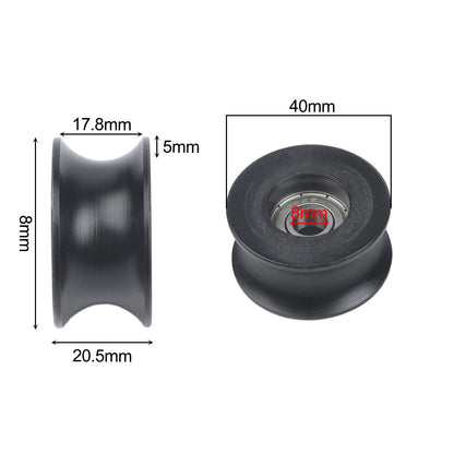 U Type Groove Track Pulley Bearing for Instrumentation (0840UU)