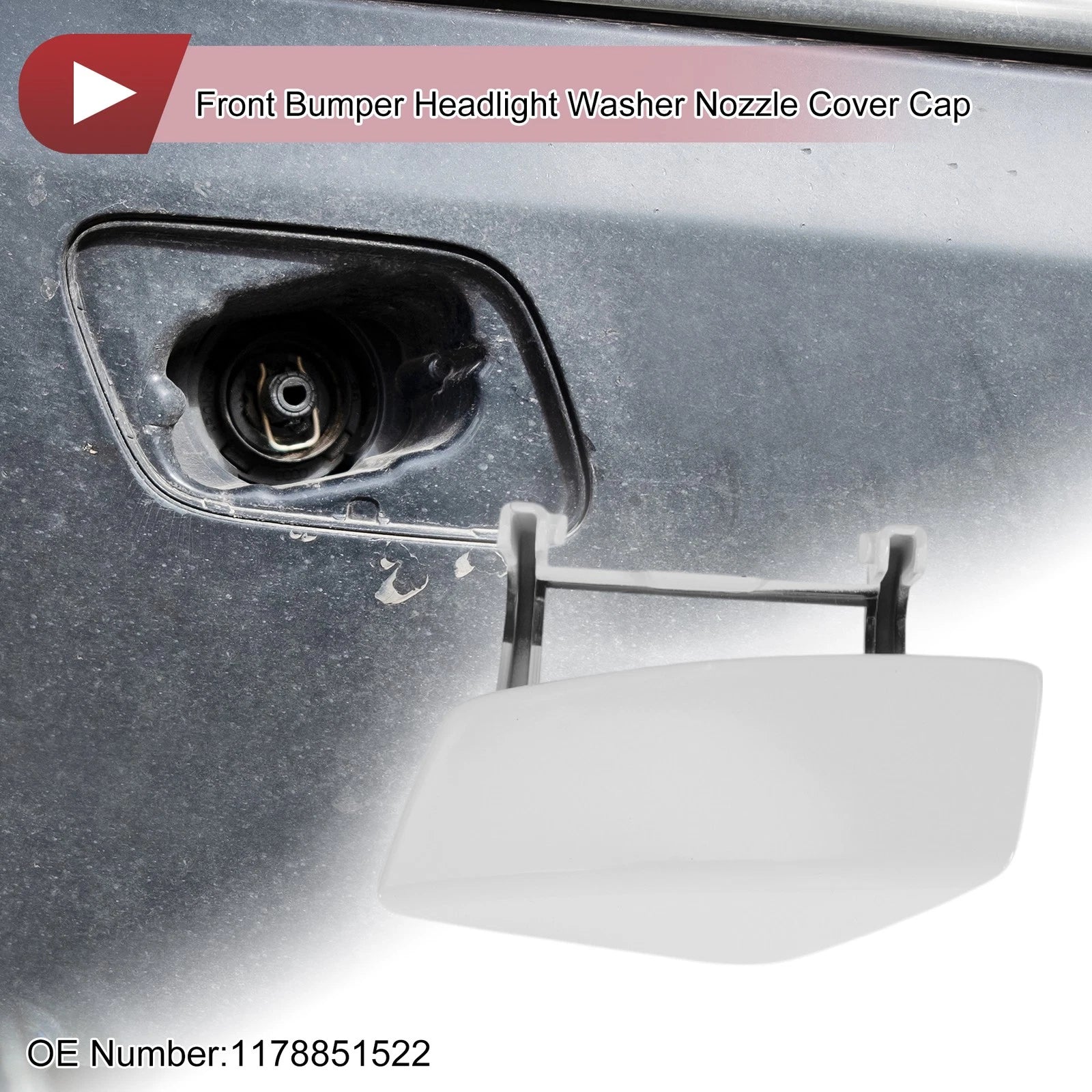 Front Left Bumper Trim Nozzle Cover Replacement for Mercedes-Benz CLA250 (2014–2019)