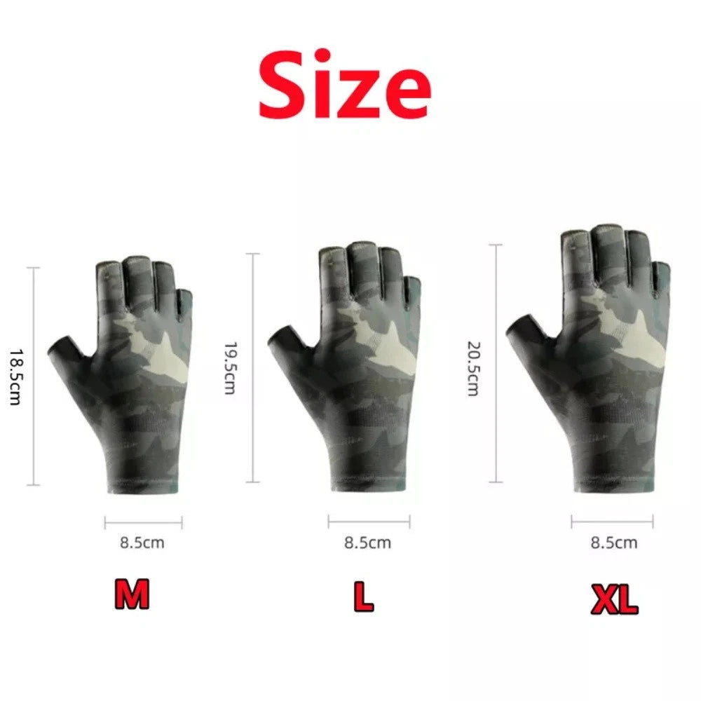 Anti-slip Fingerless Fishing Gloves - Sun Protection, Ice Silk Material