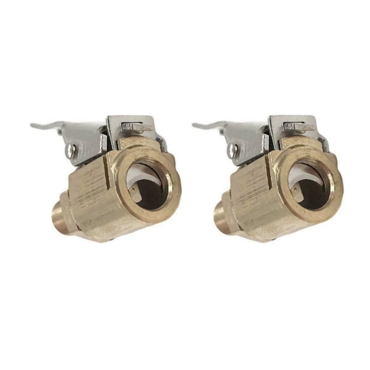 2Pcs Tire Inflatable Straight Copper Open Flow Air Chuck for Auto Accessories