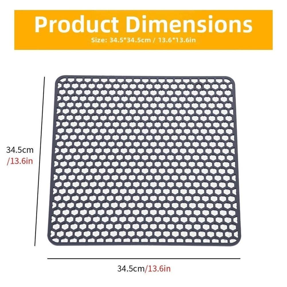 Silicone Drain Pad for Sink Protection (34.5cm x 34.5cm)