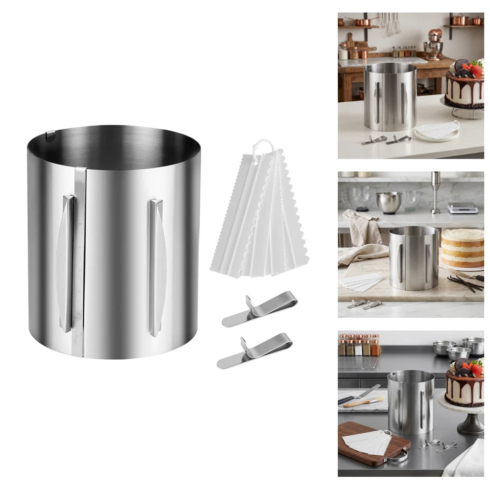 20cm Adjustable Cake Ring for Baking Layering and Cheesecake Molds