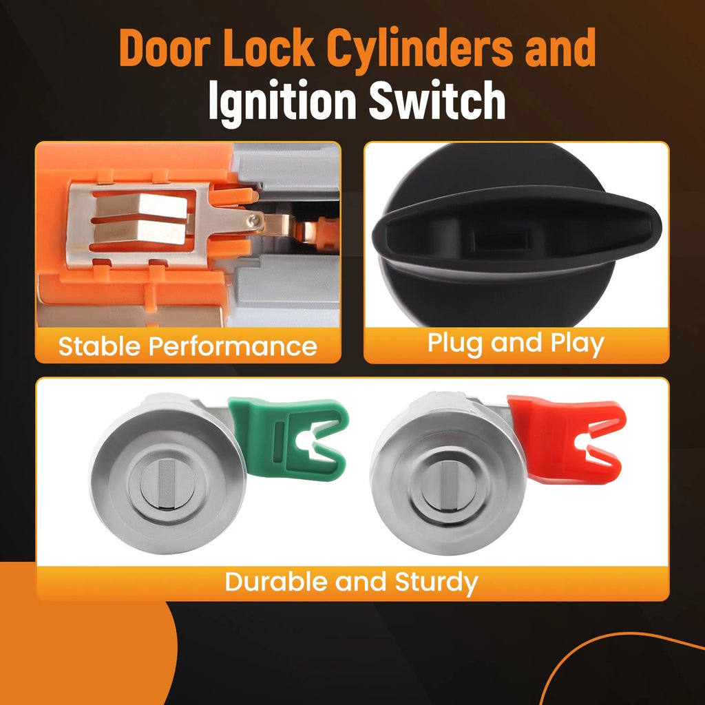 Ignition Lock Cylinder Door Lock Set & 2 Keys for Ford E150 E250 E350 (1997–2020)