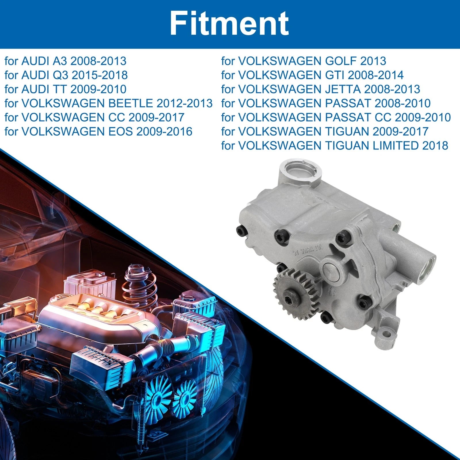 Engine Oil Pump Replacement for Audi A3 (2008–2013) Pressure Pump