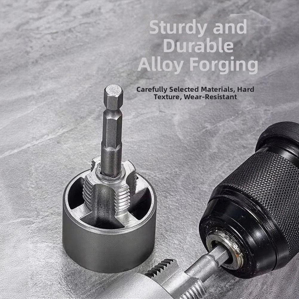 Dual Purpose Pipe Threading Tool for Internal External Threads (Alloy Steel)