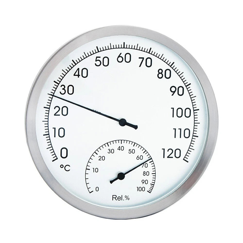 127mm Stainless Steel Dual Function Thermometer Hygrometer for Sauna (N/A)