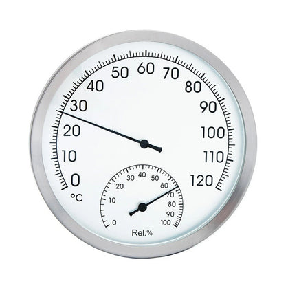 127mm Stainless Steel Dual Function Thermometer Hygrometer for Sauna (N/A)