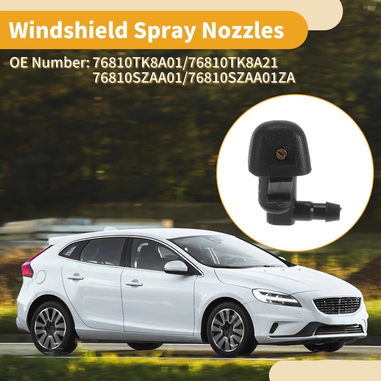 2 Pcs Front Windshield Washer Nozzle for Honda Odyssey (2005–2010) No.76810TK8A01