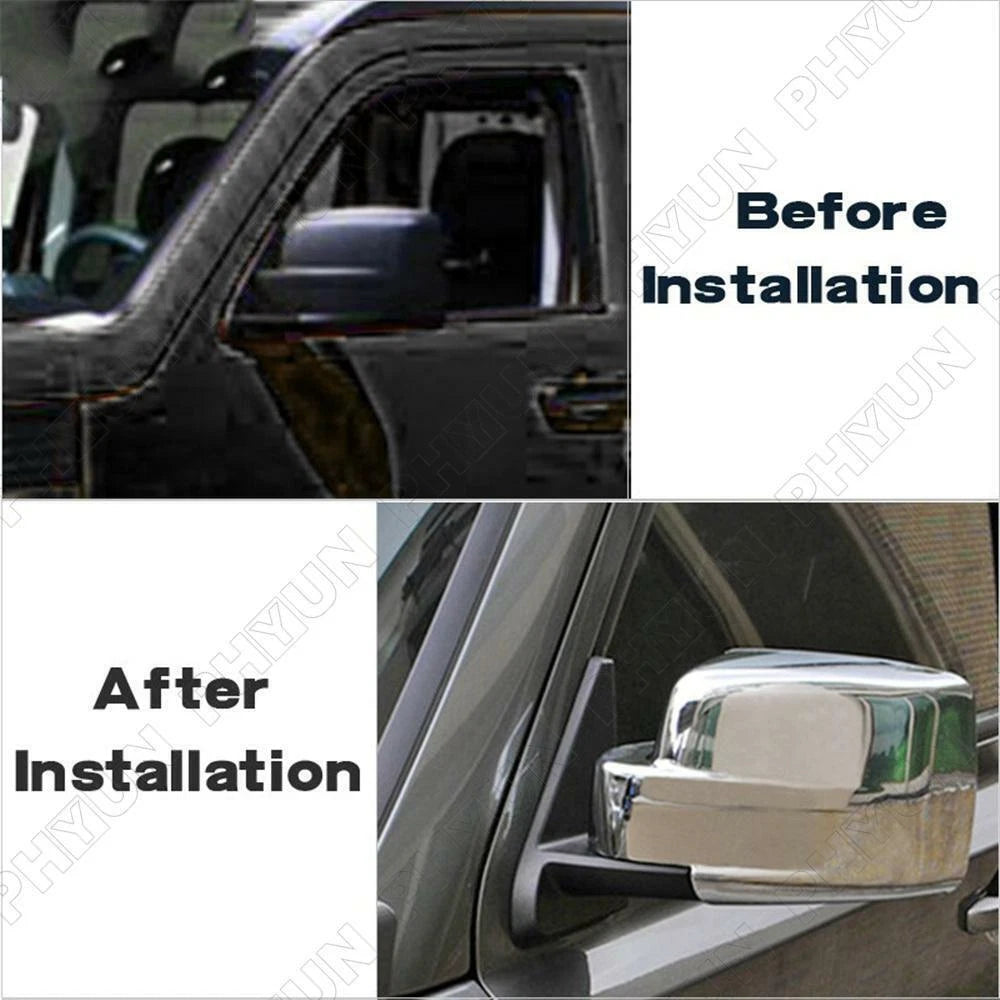 Chrome Side Rearview Mirror Covers for Dodge Nitro (2007–2011)