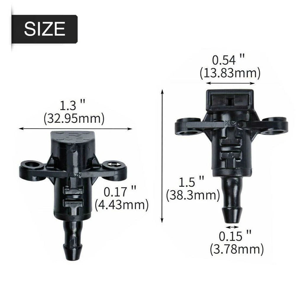 986303X000 2pcs Nozzle Black Front Windscreen Washer Jet Plastic