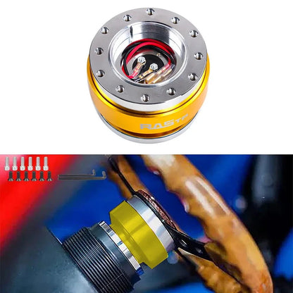 Steering Wheel Quick Release Hub Adapter Snap Off Boss Kit - Gold