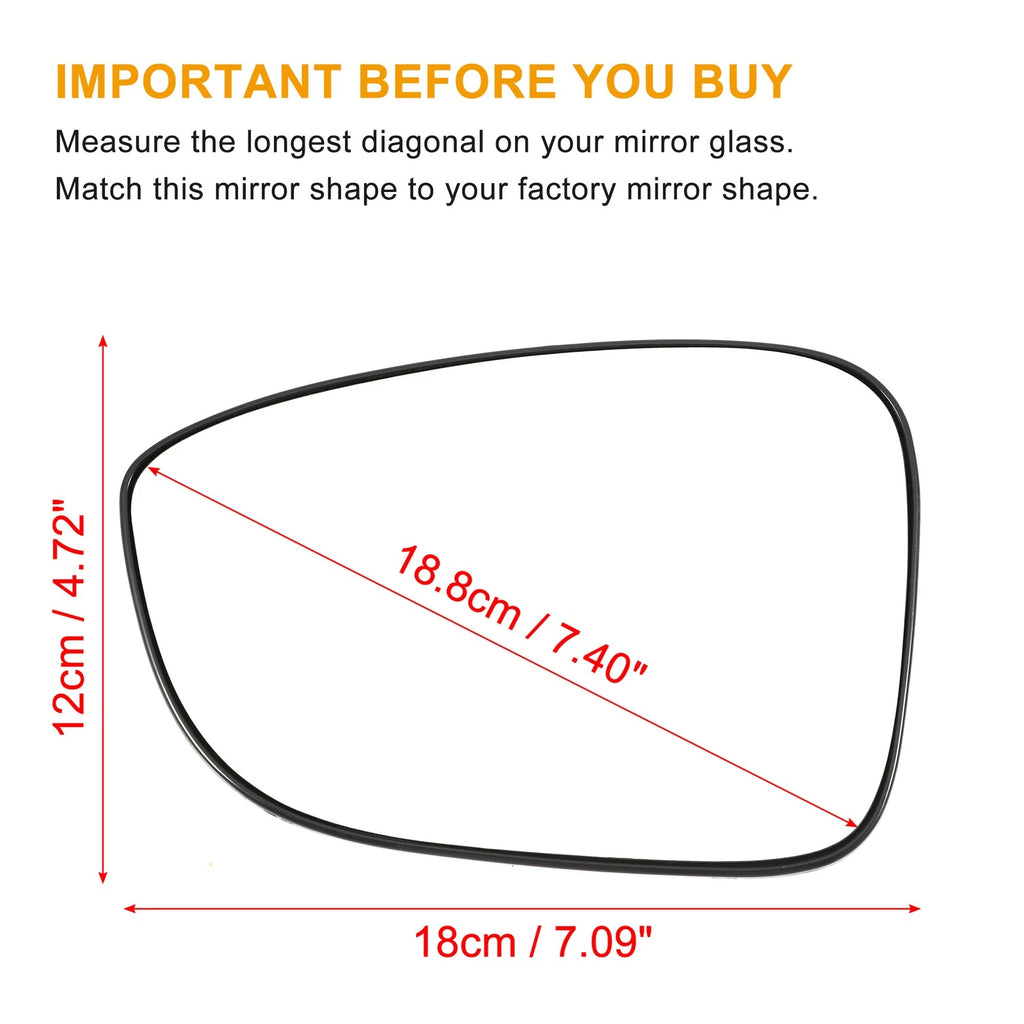 Left Side Heated Mirror Glass Replacement for Honda Accord (2018–2021)