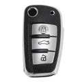 Car Key Case TPU Silver Tone for Audi A1 A3 A4 3 Button (2010–2020)