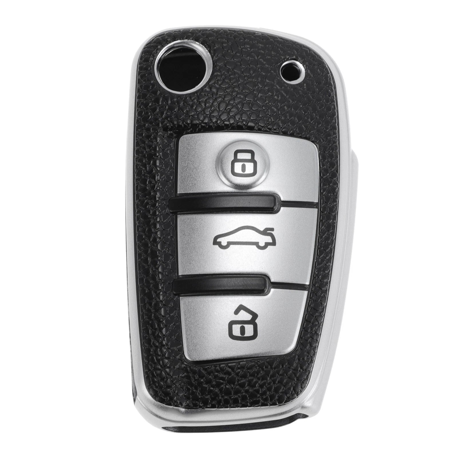 Car Key Case TPU Silver Tone for Audi A1 A3 A4 3 Button (2010–2020)