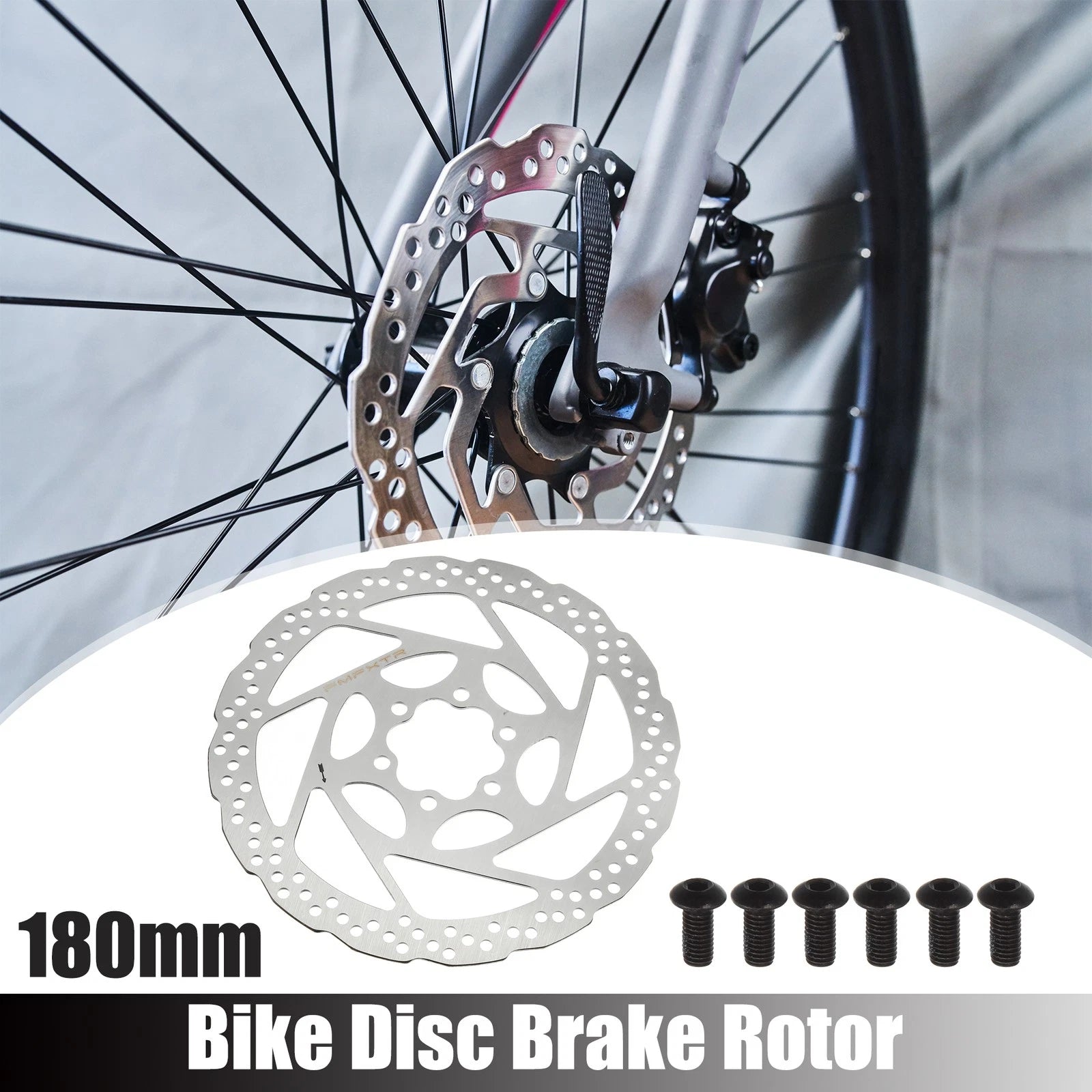 Steel Floating Disc Brake Rotor 6 Bolt for Bicycle 180mm (1 Pcs)