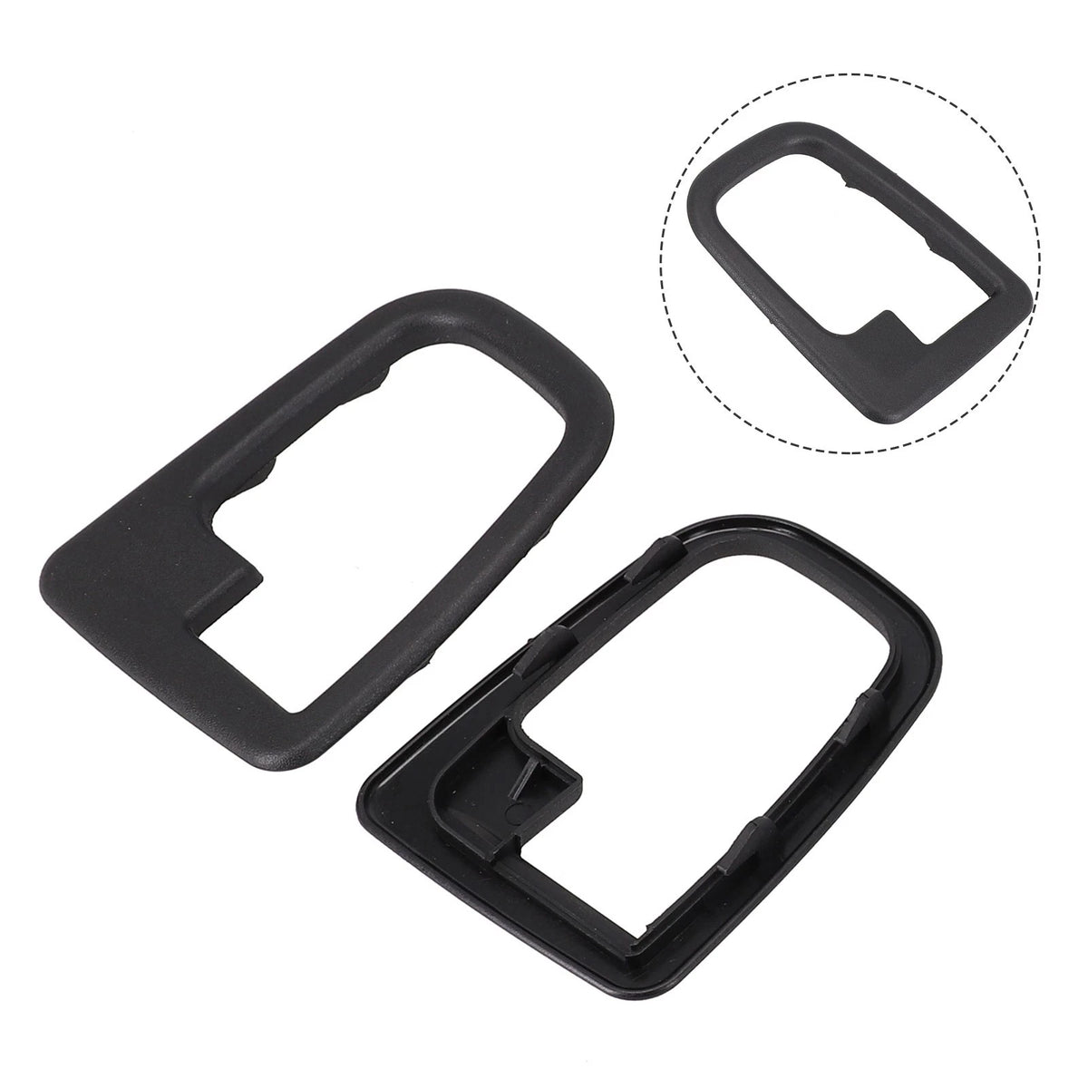 Pair ABS Interior Door Handle Covers for BMW (2000–2006) Black