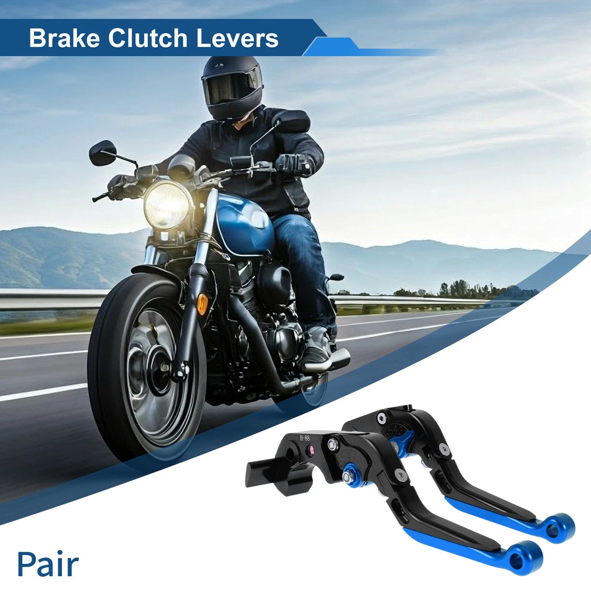 Adjustable Brake Clutch Levers for Kawasaki ZX14R (2006–2017) Black Blue