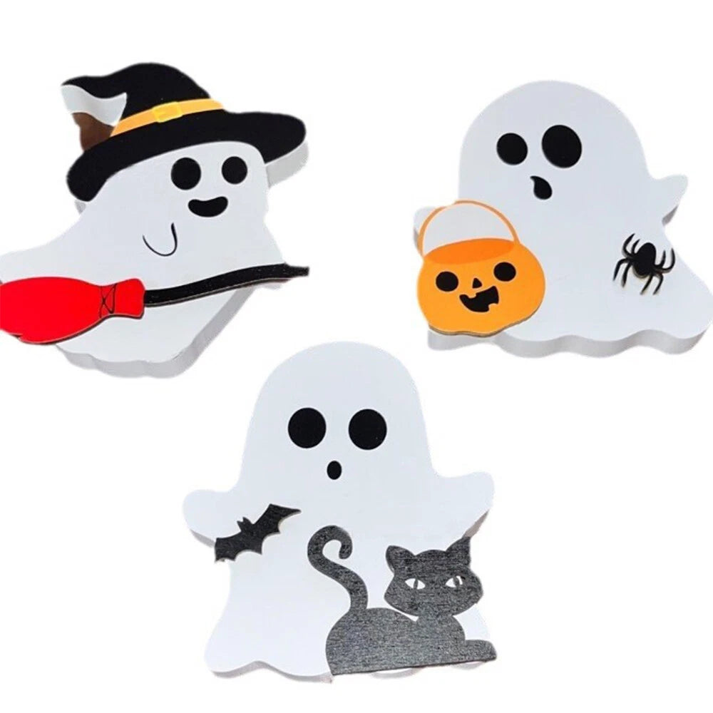 3 Pcs Ghost Halloween Decorations for Home Shelf Display