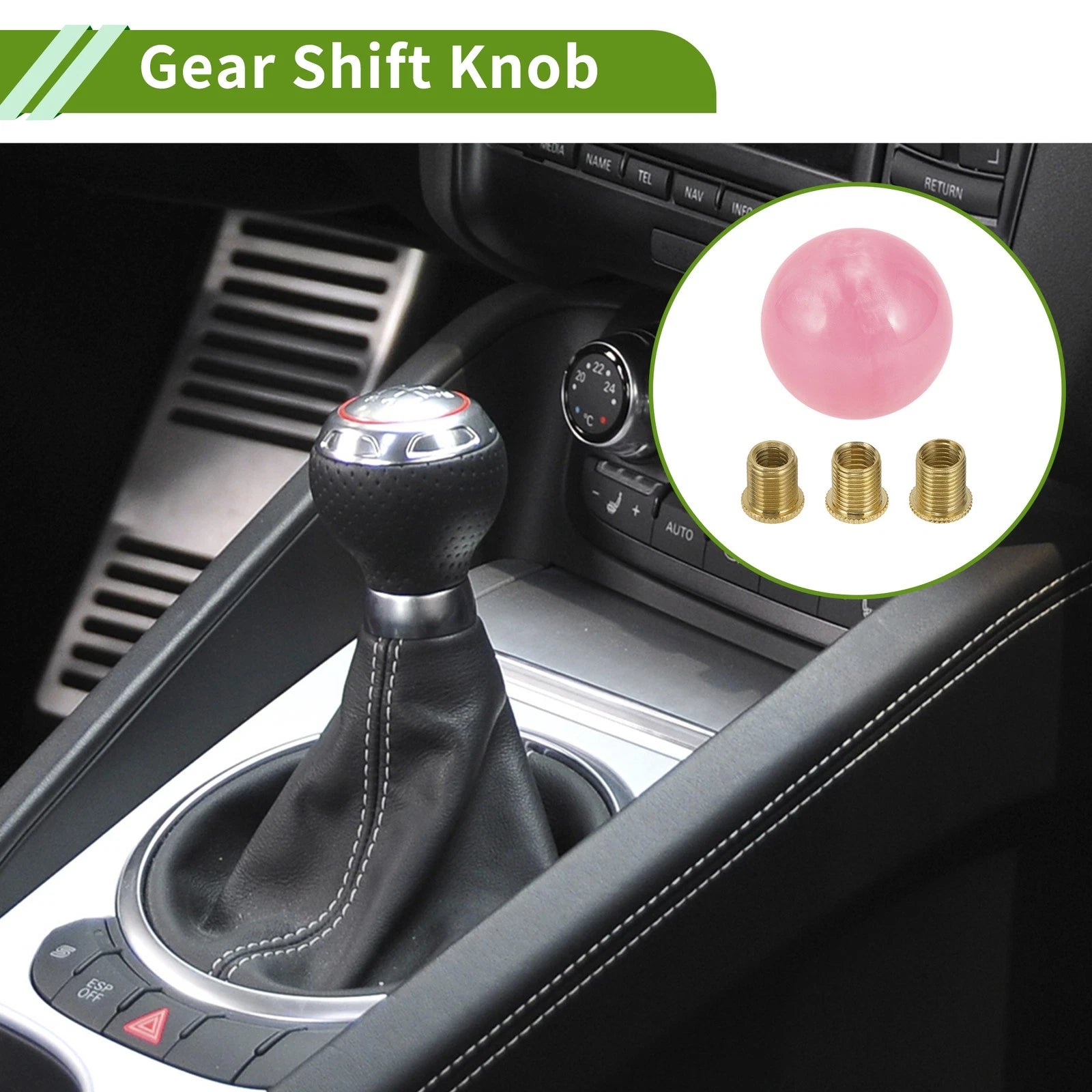 Set of 1 Round Ball Shift Knob for Universal Vehicles (Automatic/Manual)