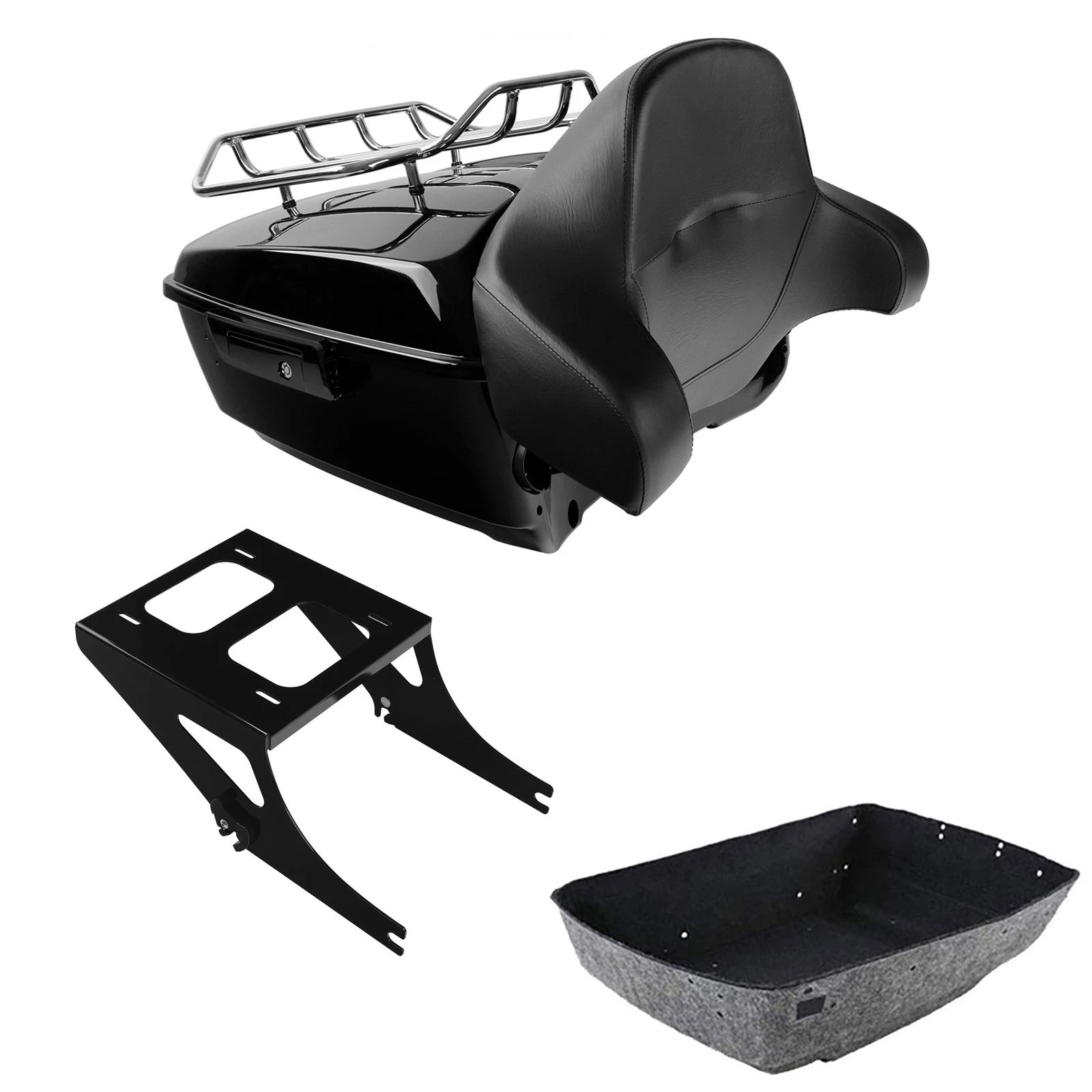 Trunk Luggage Backrest Mount Rack for Harley Fat Boy FLSTF (2008–2017)