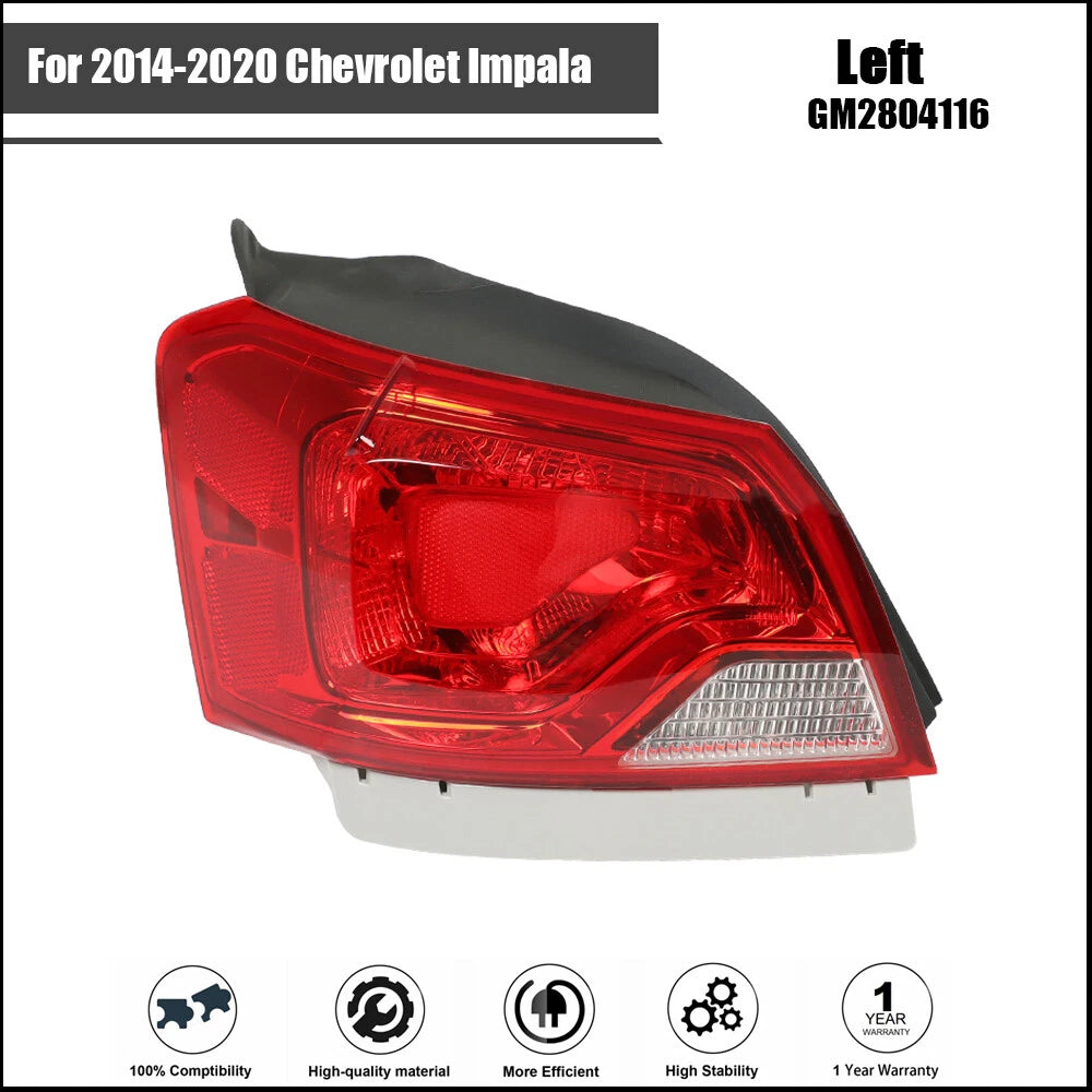 Tail Light Assembly for Chevrolet Impala (2014–2020) Left Driver Outer