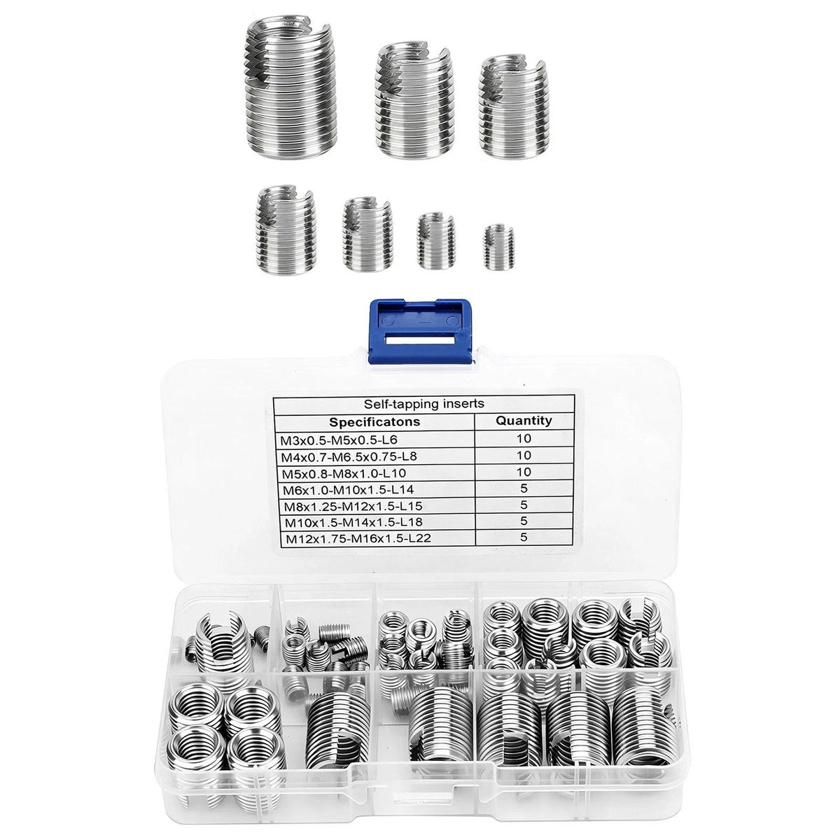 50x Metric Thread Inserts M3-M16 Stainless Steel for Workshop Use