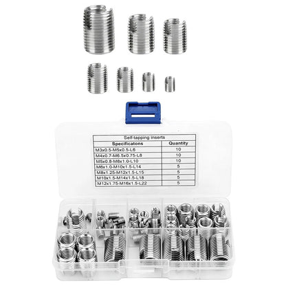50x Metric Thread Inserts M3-M16 Stainless Steel for Workshop Use