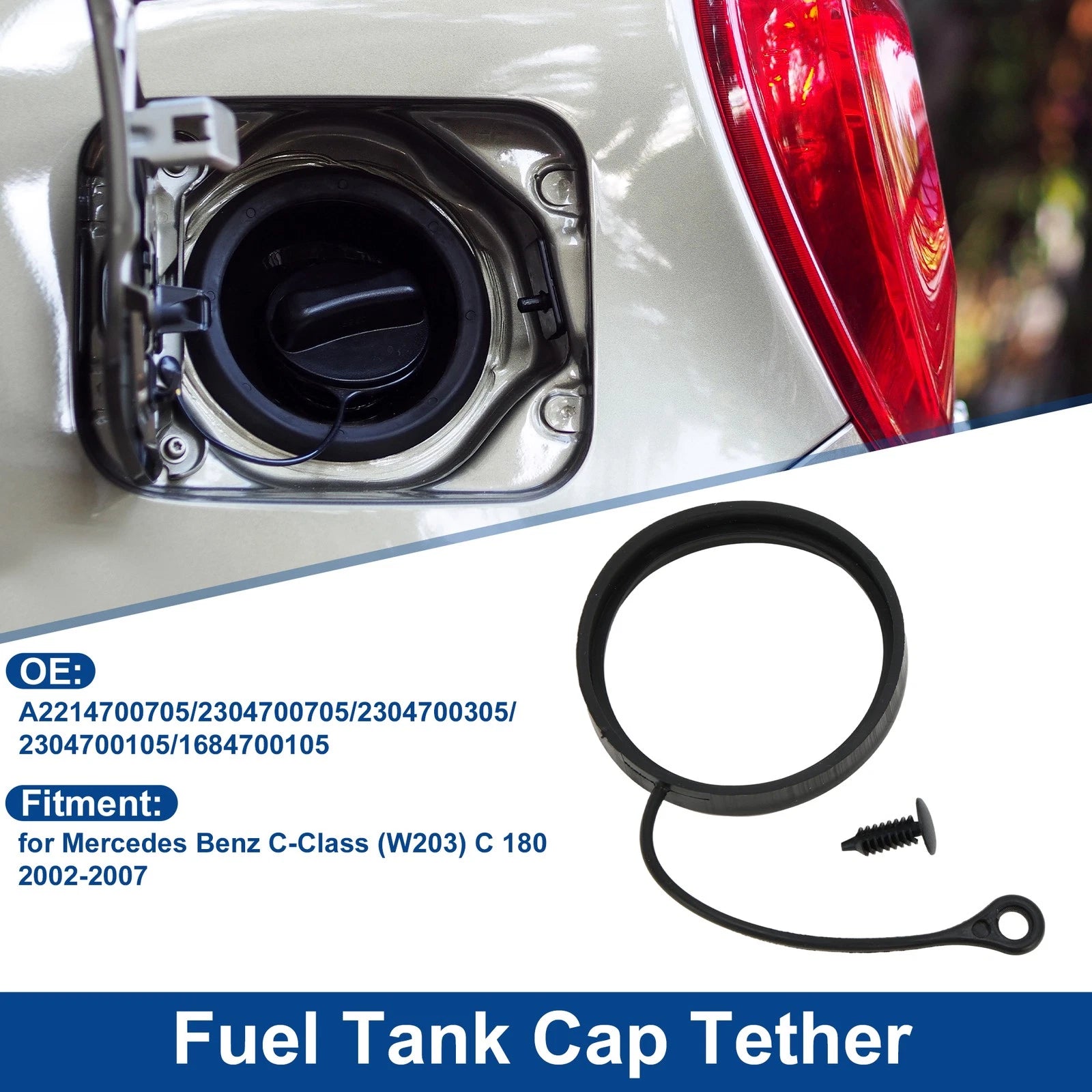 Fuel Tank Cap Tether Replacement for Mercedes Benz C-Class W203 C 180 (2001–2004)