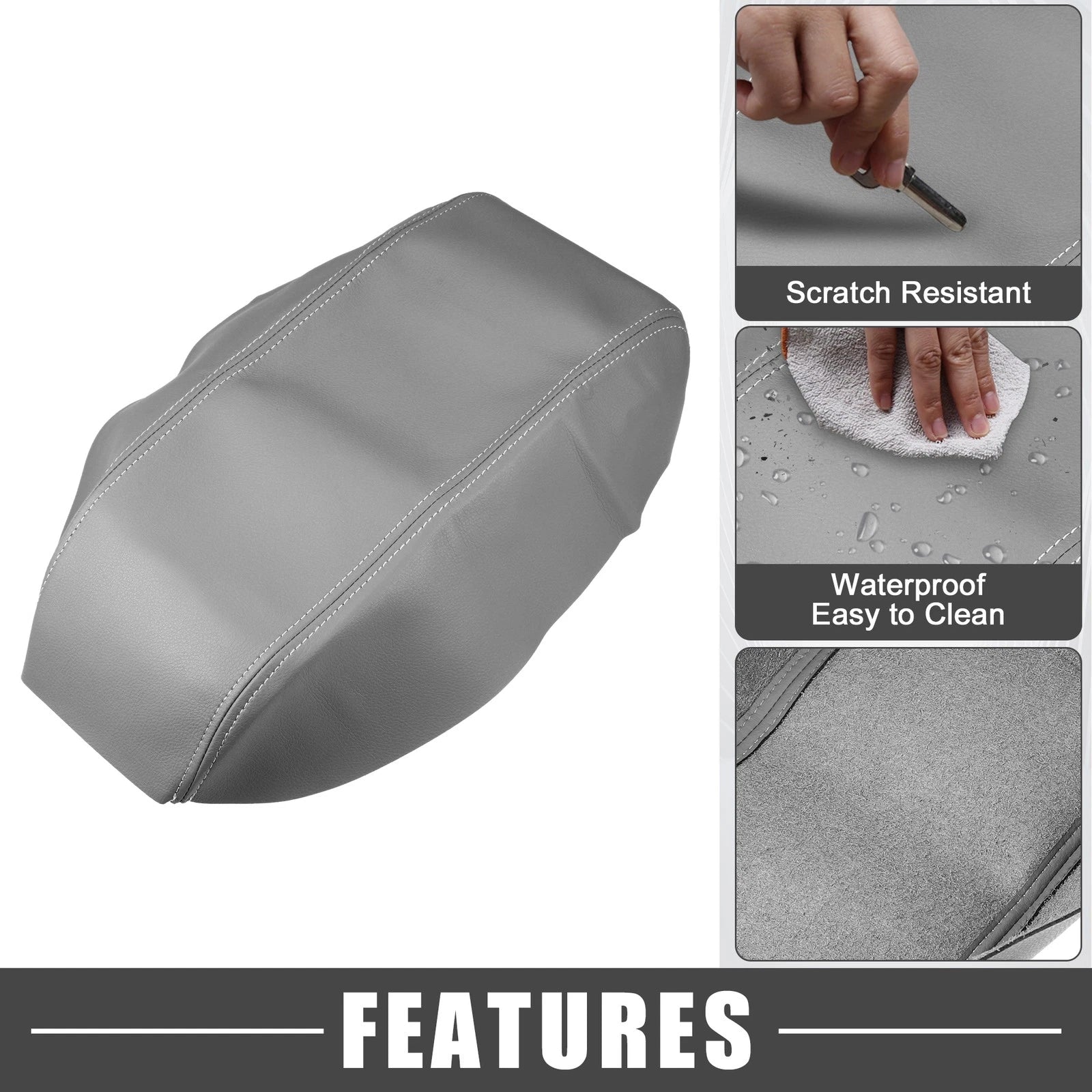 Center Console Armrest Cover Trim for Hyundai Sonata (2015–2019) Gray