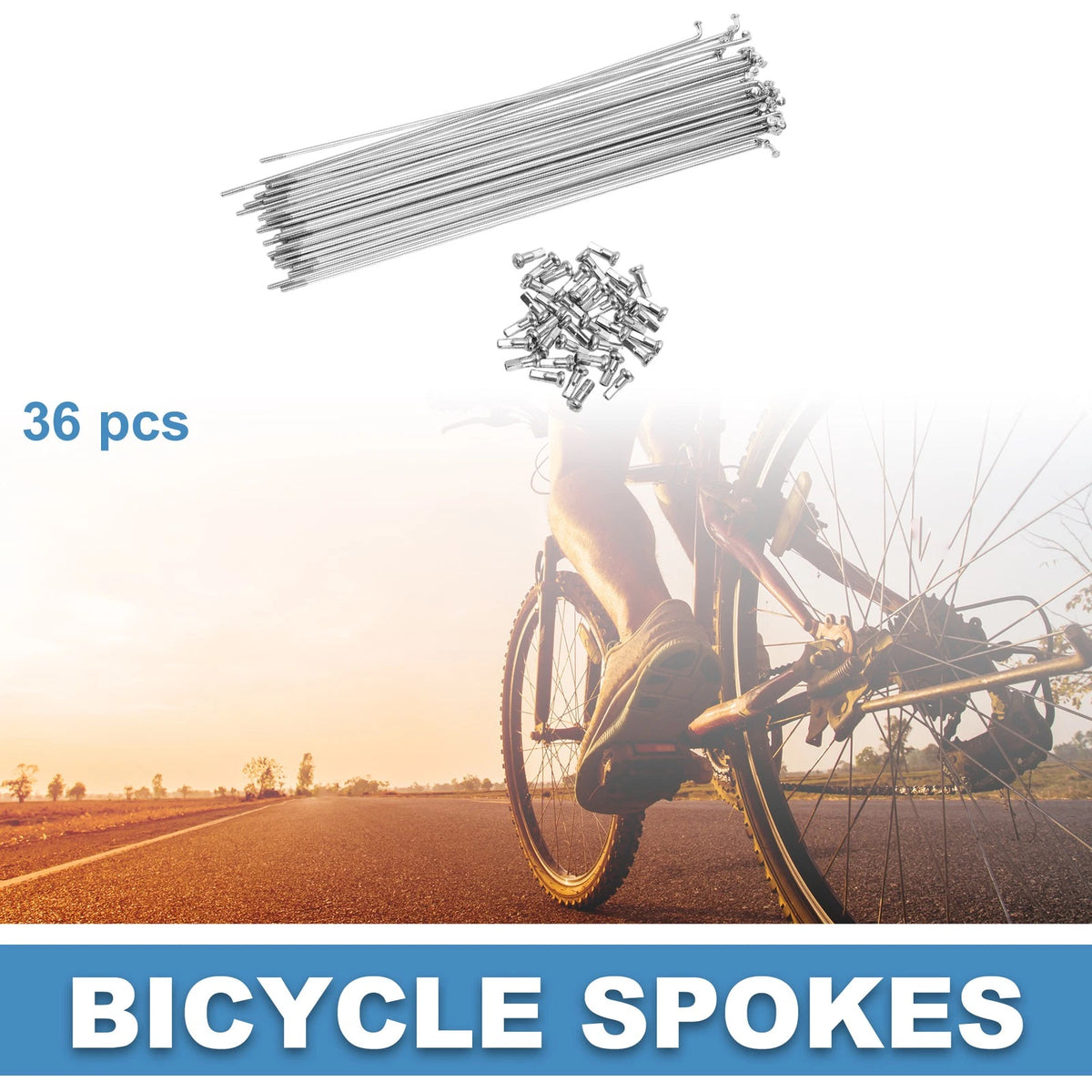 Bicycle Spokes 14G 210mm Carbon Steel Set for Mountain Bike (36Pcs)