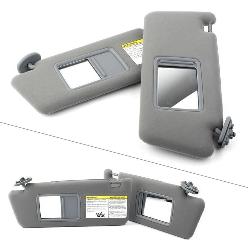 2X Gray Sun Visors for Toyota Tacoma (2005–2015) W/O Light