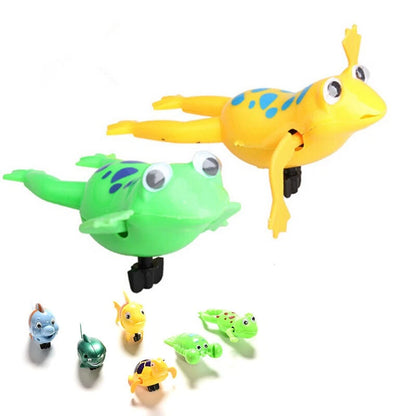 2X Clockwork Wind-Up Bath Frog Toy for Kids