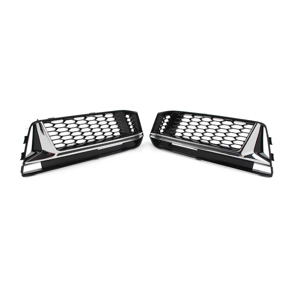 2X Front Bumper Fog Light Cover Grille for Audi A4 B9 S4 (2016–2018)