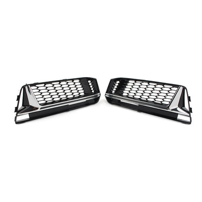 2X Front Bumper Fog Light Cover Grille for Audi A4 B9 S4 (2016–2018)