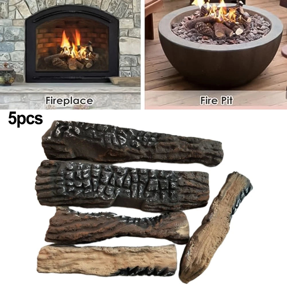 5pcs Artificial Logs for Fireplace (No Year Range)